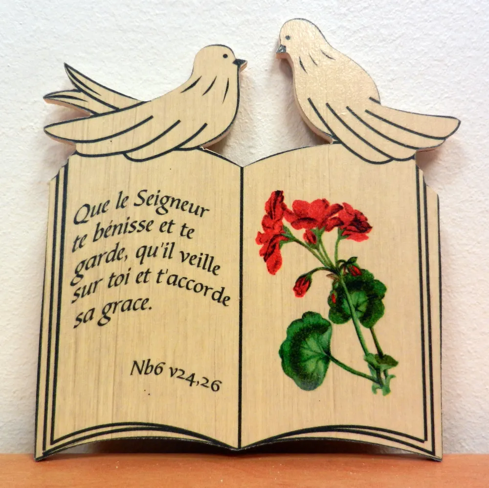 Bois livret, "Que le Seigneur te bénisse […]" Nb 6.24, 26