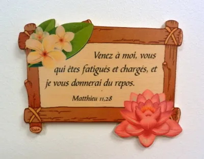 Bois, cadre avec fleurs, Matthieu 11.28