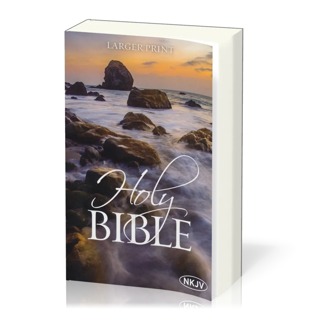 Anglais, Bible New King James Version, brochée, couverture illustrée, gros caractères