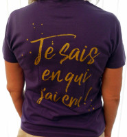 Je sais en qui j'ai cru 2 faces - T-Shirt violet foncé