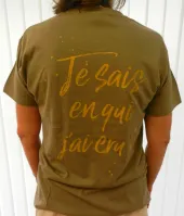 Je sais en qui j'ai cru 2 faces - T-Shirt kaki
