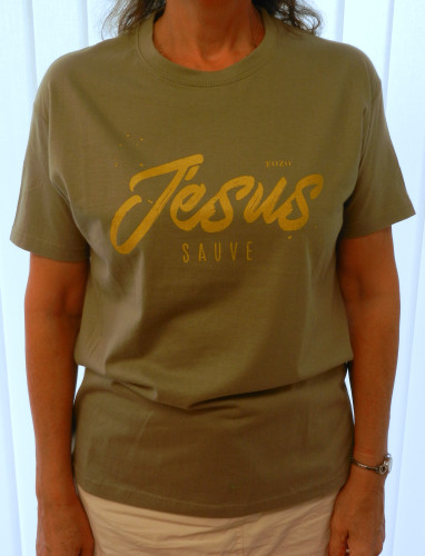 Jésus Sauve - T-Shirt kaki