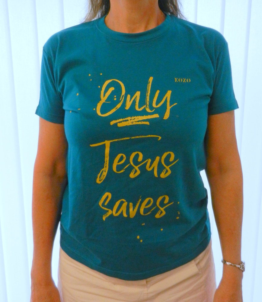 Only Jesus saves - T-Shirt bleu canard