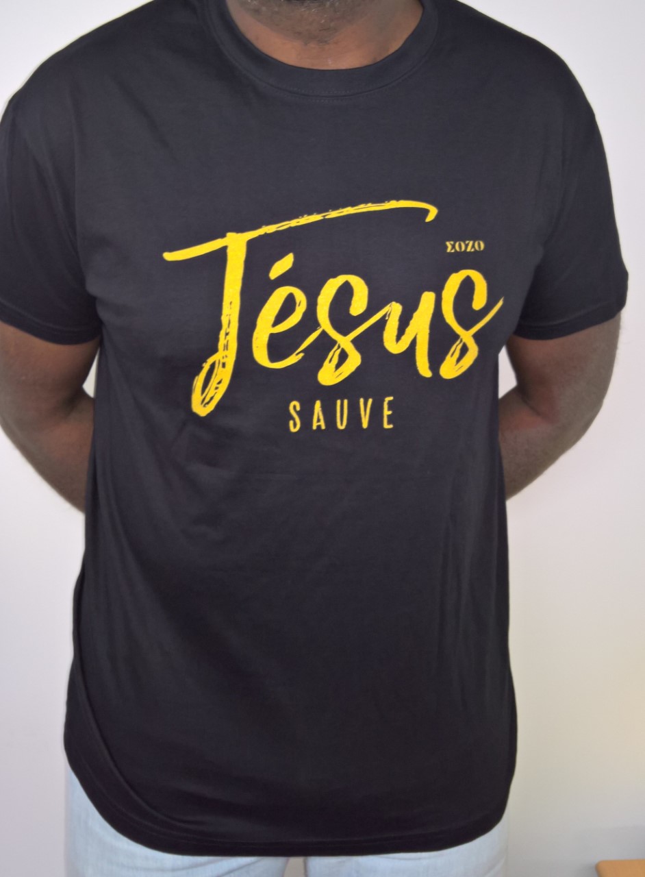 Jésus Sauve - T-Shirt noir une face