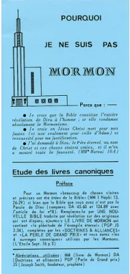Pourquoi je ne suis pas mormon