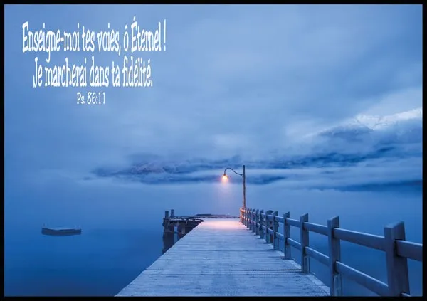 Cadre bois «Enseigne-moi tes voies […]» Psaume 86.11, 40 x 30 cm