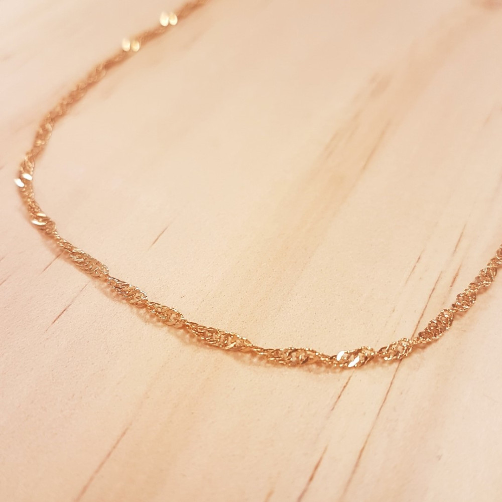 Chaîne torsadée plaqué or - 45 cm