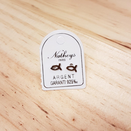 Boucles d'oreilles Ichthus Argent 0.6 g