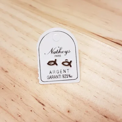 Boucles d'oreilles Ichthus - Argent 0.6G