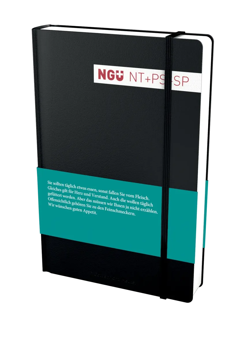 NGÜ Neues Testament mit Psalmen und Sprüche - Grossdruckausgabe, gebunden schwarz mit Gummiband