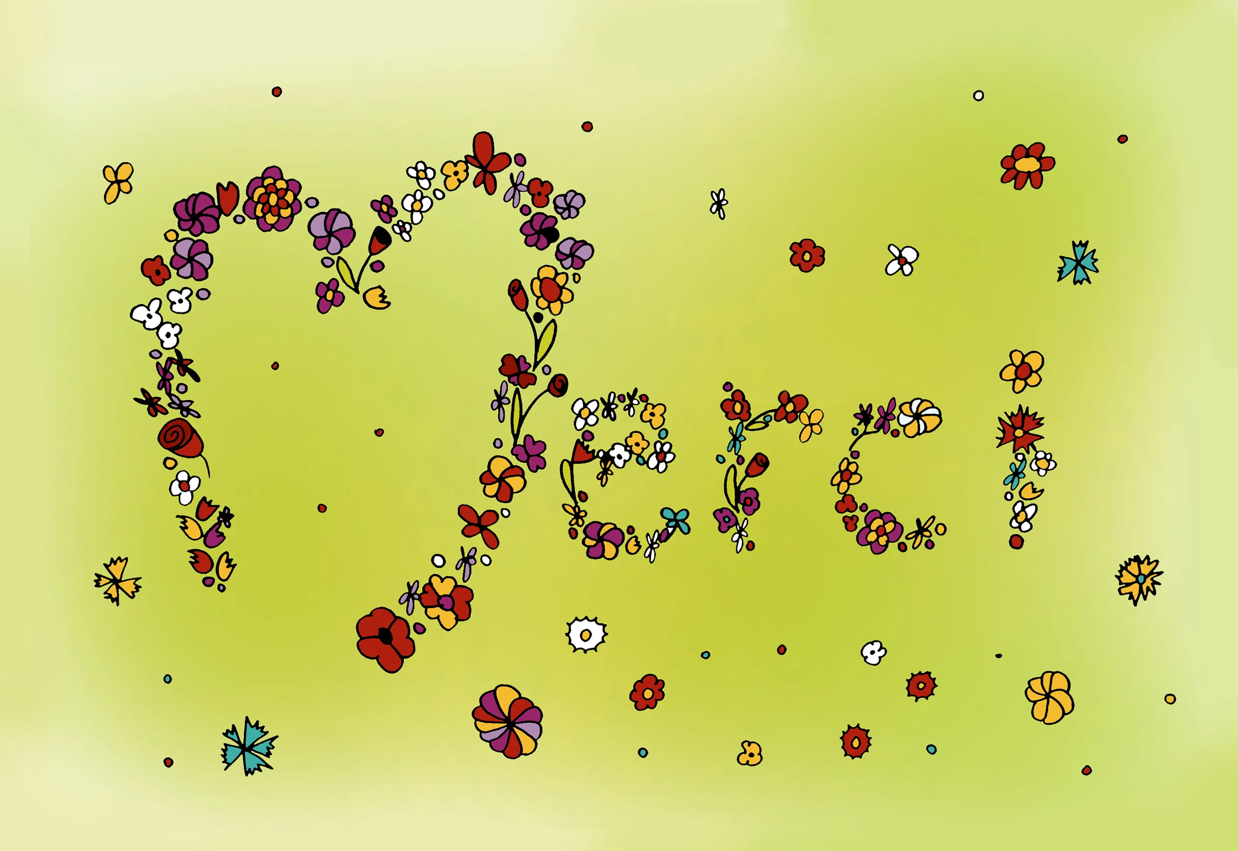 Carte postale, Merci, Fleurs