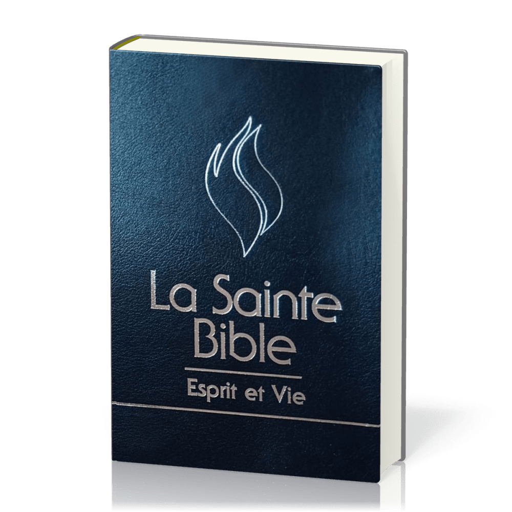 Bible Segond 1910 Esprit et Vie - Deluxe cuir bleu nuit, onglets, tranche argent, onglets,...