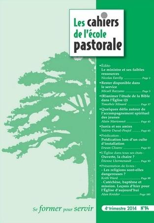 Cahiers de l'école pastorale - N°94