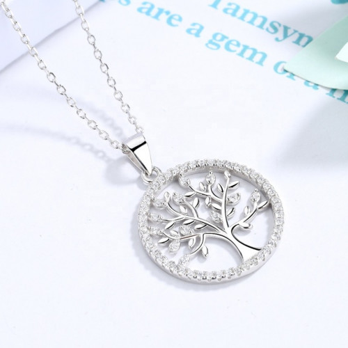 Collier, pendentif arbre de vie, argent