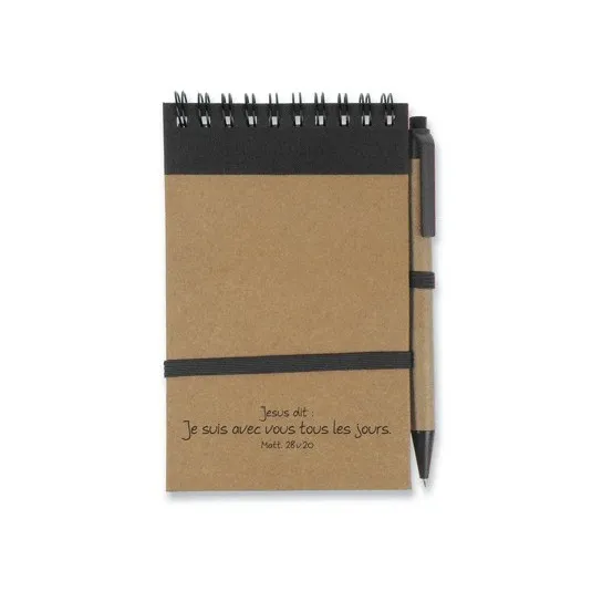 Bloc note noir/brun Je suis avec vous… (recyclable) - Bloc note noir/brun Je suis avec vous…...