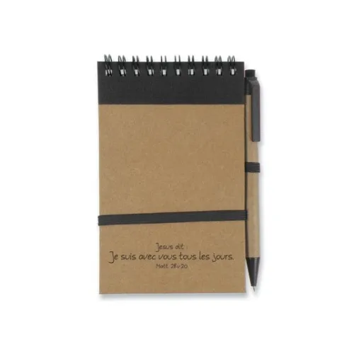 Bloc note noir/brun Je suis avec vous… (recyclable) - Bloc note noir/brun Je suis avec vous…...