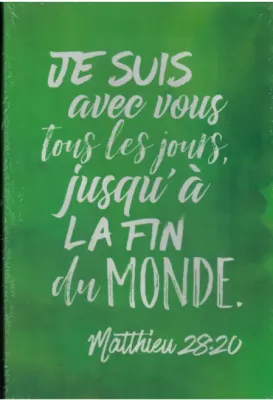 Tableau aquarelle classique "Je suis avec vous…" Matthieu 28:20 - 20 x 30 cm