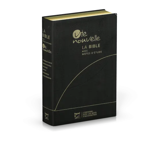 Bible d'étude Vie nouvelle, Segond 21, noire - couverture souple, fibrocuir,tranches or