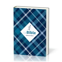 Bible Semeur 2015, compacte, couverture textile semi-souple bleue, tissu carreaux - tranche blanche