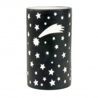 Bougeoir lanterne ciel étoilé noir en porcelaine - Elégance