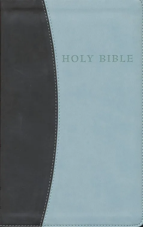Anglais, Bible KJV - gros caractères, duotone chocolat/bleue
