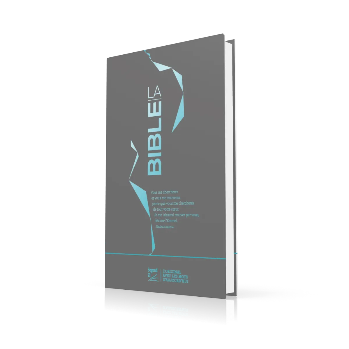 Bible Segond 21 slim, motifs argentés bleu - couverture rigide