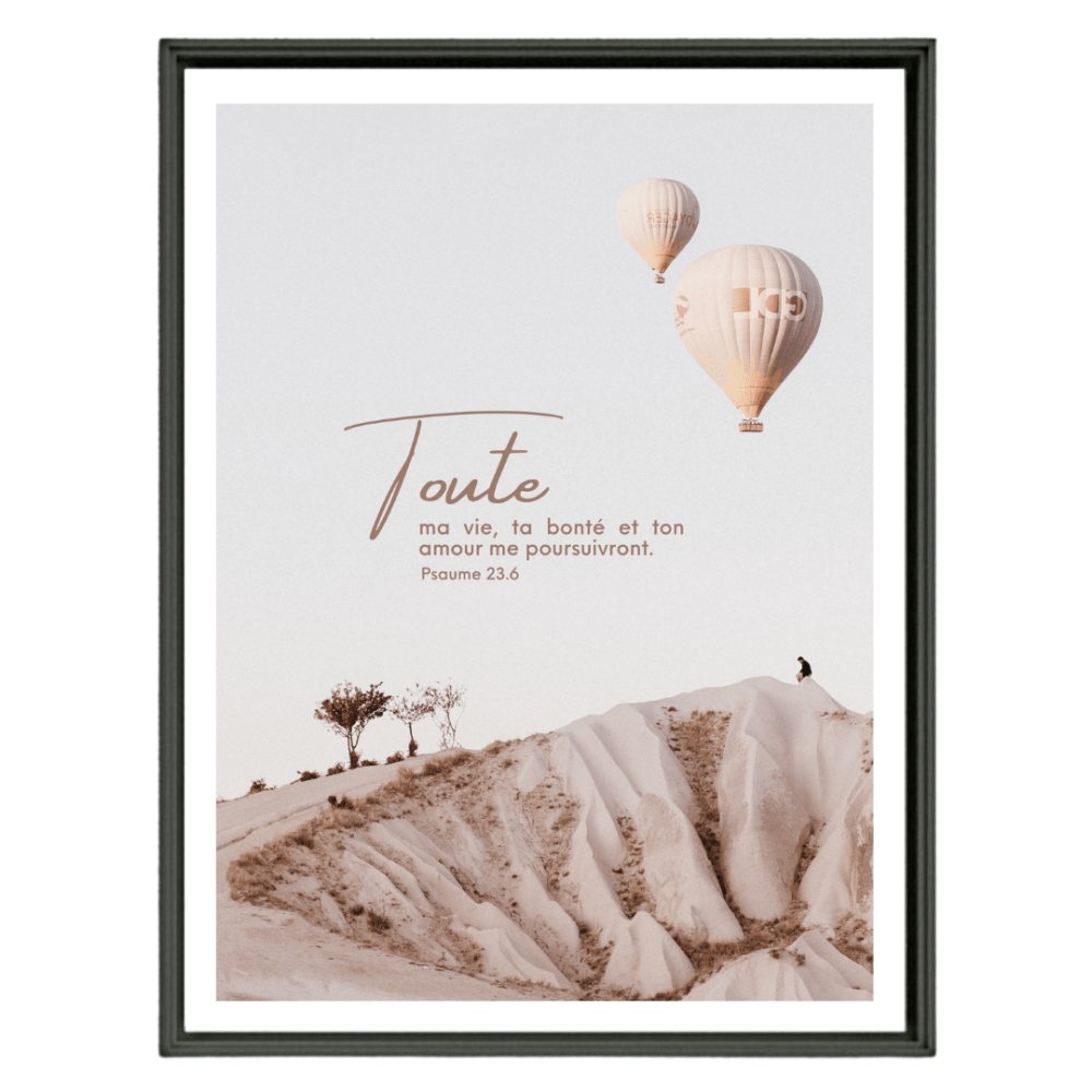 Poster  - Montgolfière "Psaume 23" - Format 30x40cm