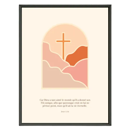 Poster - Croix "Jean 3.16" - Format A4