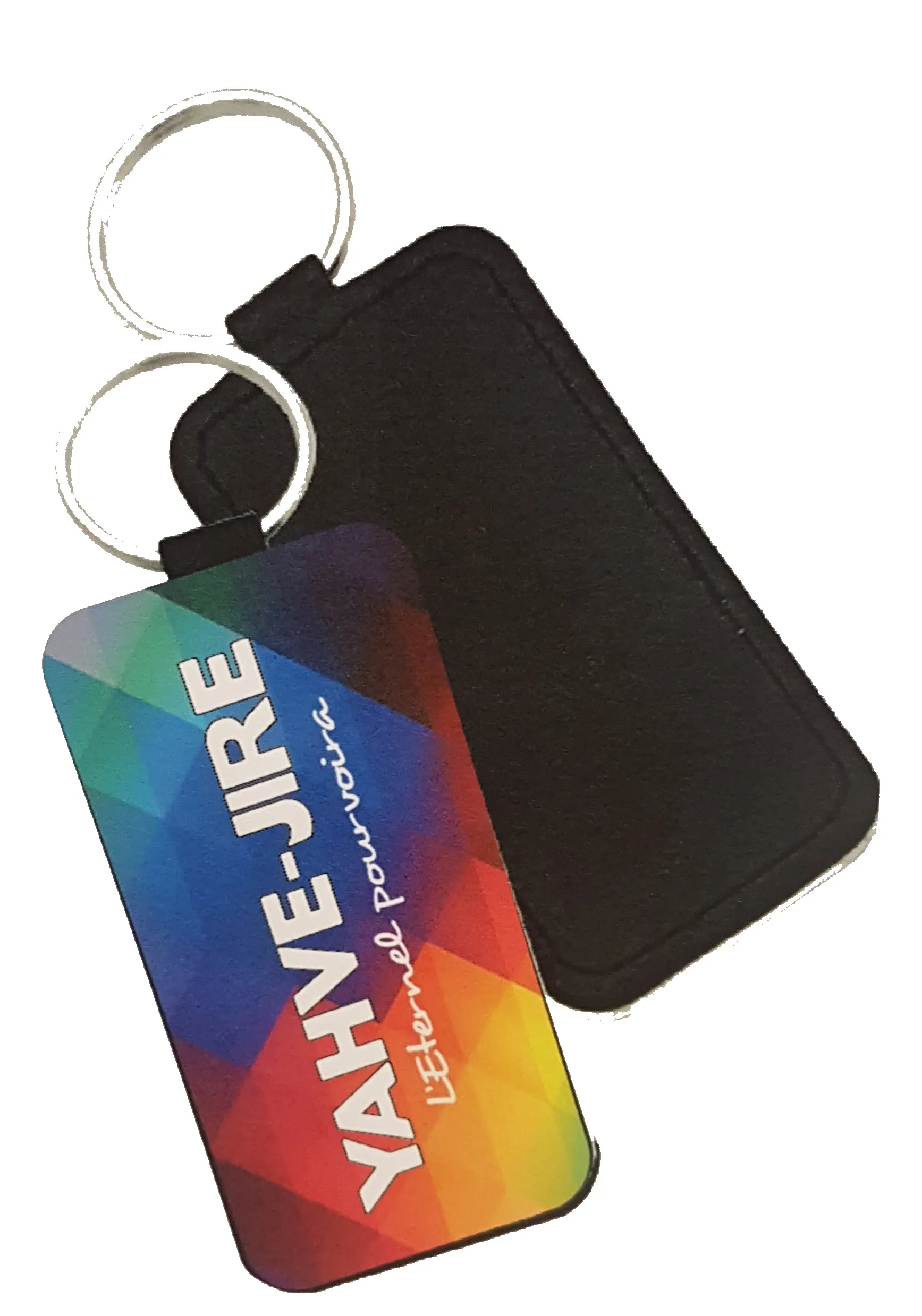 Porte-clés similicuir rectangulaire - Yahve-Jire L'Éternel pourvoira