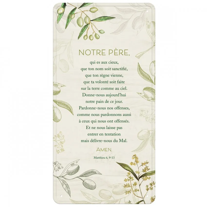 Plaque vintage "Notre Père"
