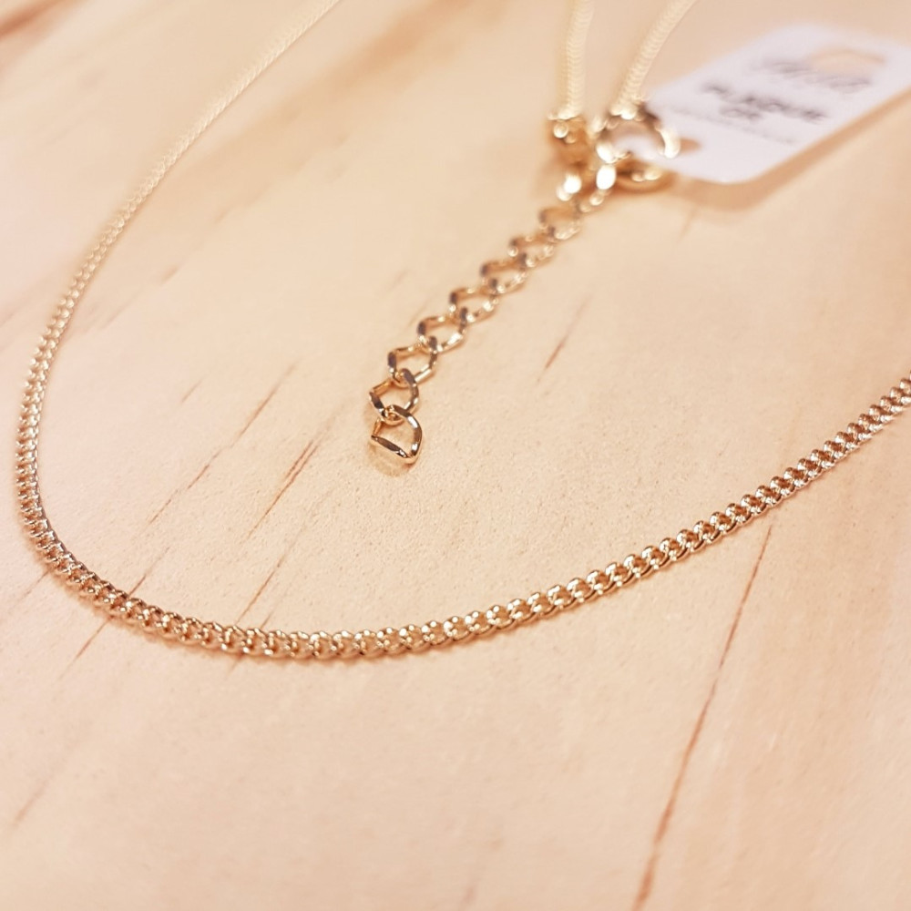 Chaîne gourmette plaqué or (3µ) - 50 cm