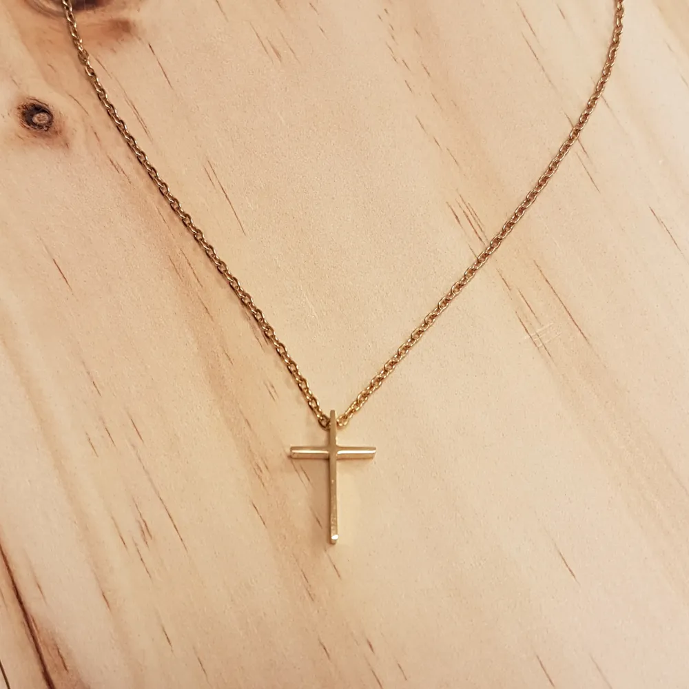 Collier avec pendentif croix - acier rose [doré]