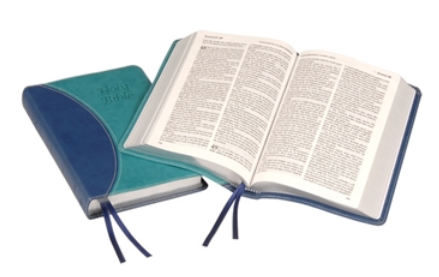 Englisch, Bibel King James Version, zweifarbig blau, Kunstleder, Silberschnitt