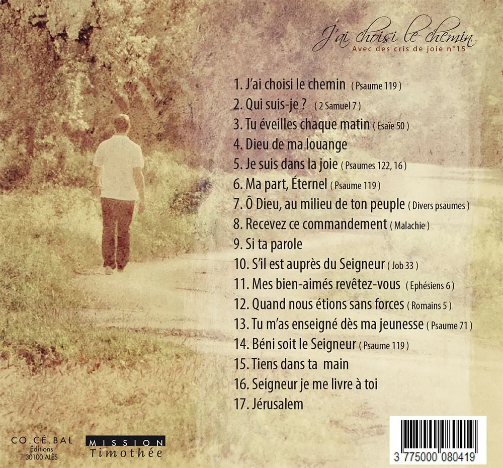 Avec des cris de joie No 15 - [CD] J'ai choisi le chemin