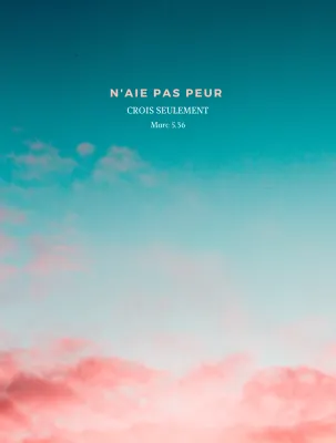 Poster - Coucher de soleil "N'aie pas peur" Marc 5.36 - Format A4