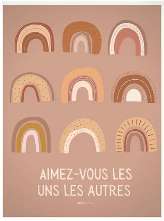 Poster - Arc-en-ciel "Aimez-vous" Jean 13.14 - Format 30x40cm