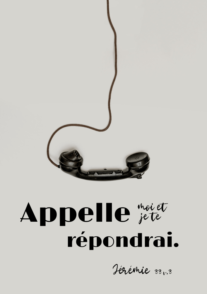 Poster - Téléphone "Appelle-moi" Jérémie 33.3 - Format A4