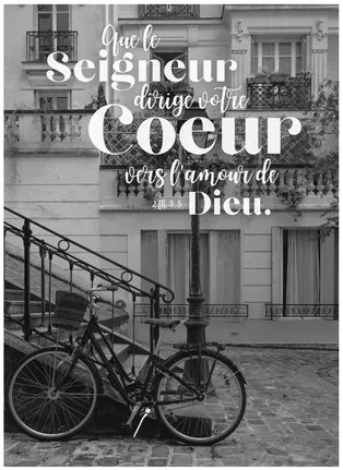 Poster - Vélo "Que le Seigneur dirige" 2 Thessaloniciens 3.5 - Format 30x40cm