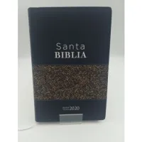Spanisch, Bibel Reina Valera 2020, biegsam,  dunkelblau mit Laubmotiven
