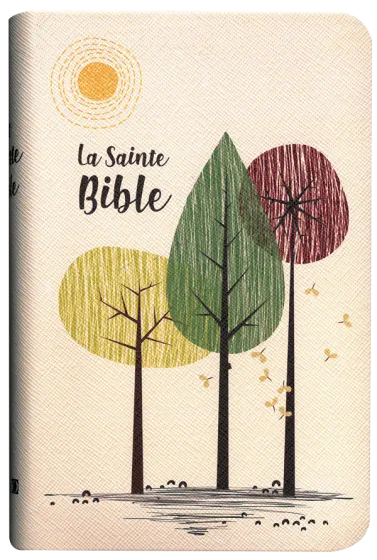 Bible Segond 1910 - compacte, arbre et soleil, souple similicuir, couverture illustrée, tranches or
