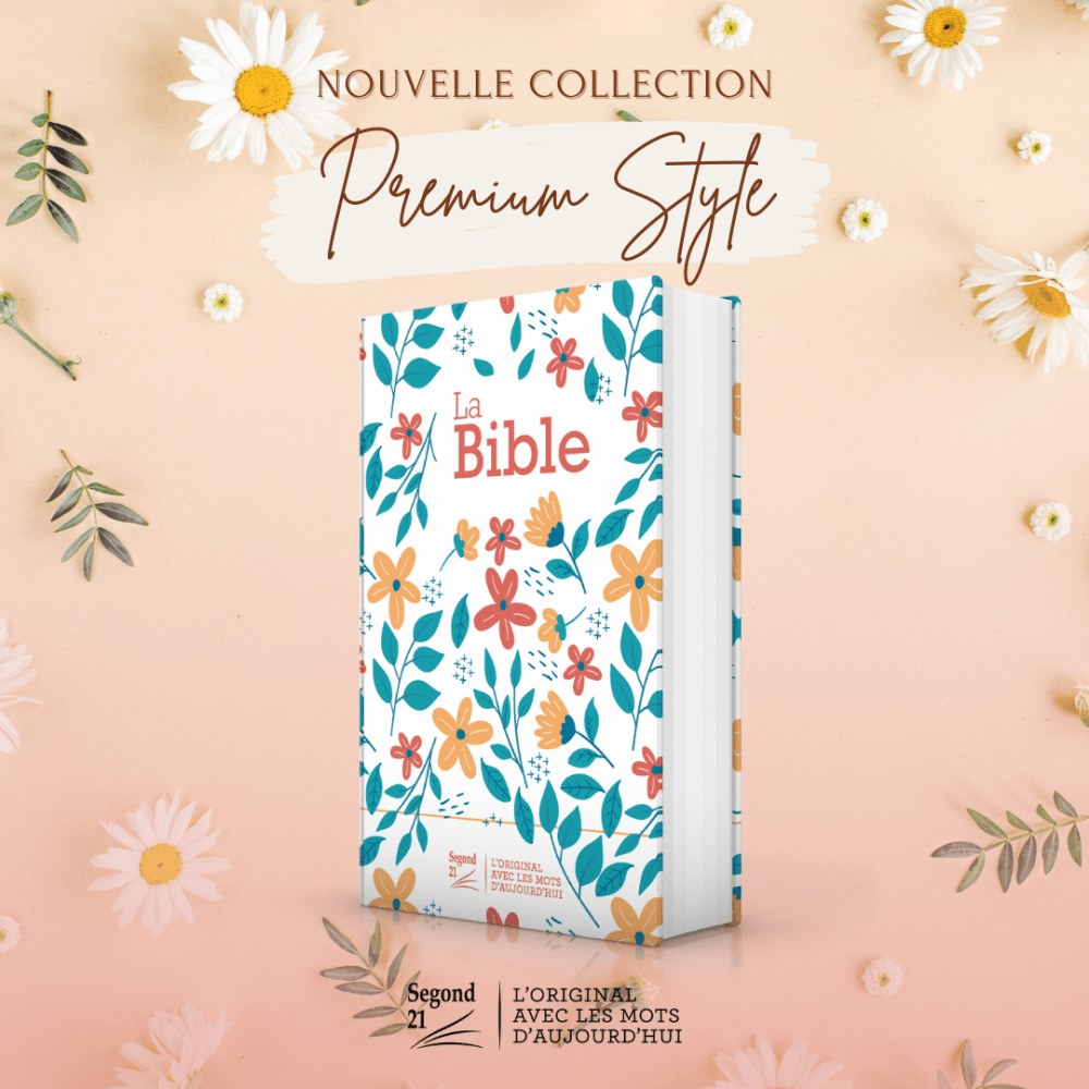 Bibel Segond 21, französisch (Premium Style) - gestepptes Hardcover aus Canvas mit Blumenmuster