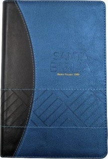 Espagnol, Bible RVR 1960, compact, gros caractères, similicuir duo noir/bleu électrique, avec fermeture éclair - Biblia RVR60 Ta