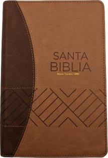 Espagnol, Bible RVR 1960, compact, gros caractères, similicuir duo brun/camel, avec fermeture éclair - Biblia RVR60 Tamaño manua