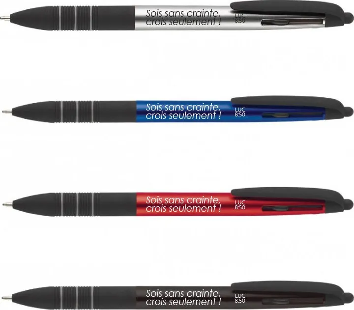 Stylo 3 couleurs Mayall "Sois sans crainte, crois seulement" Luc 8.50 - Divers coloris