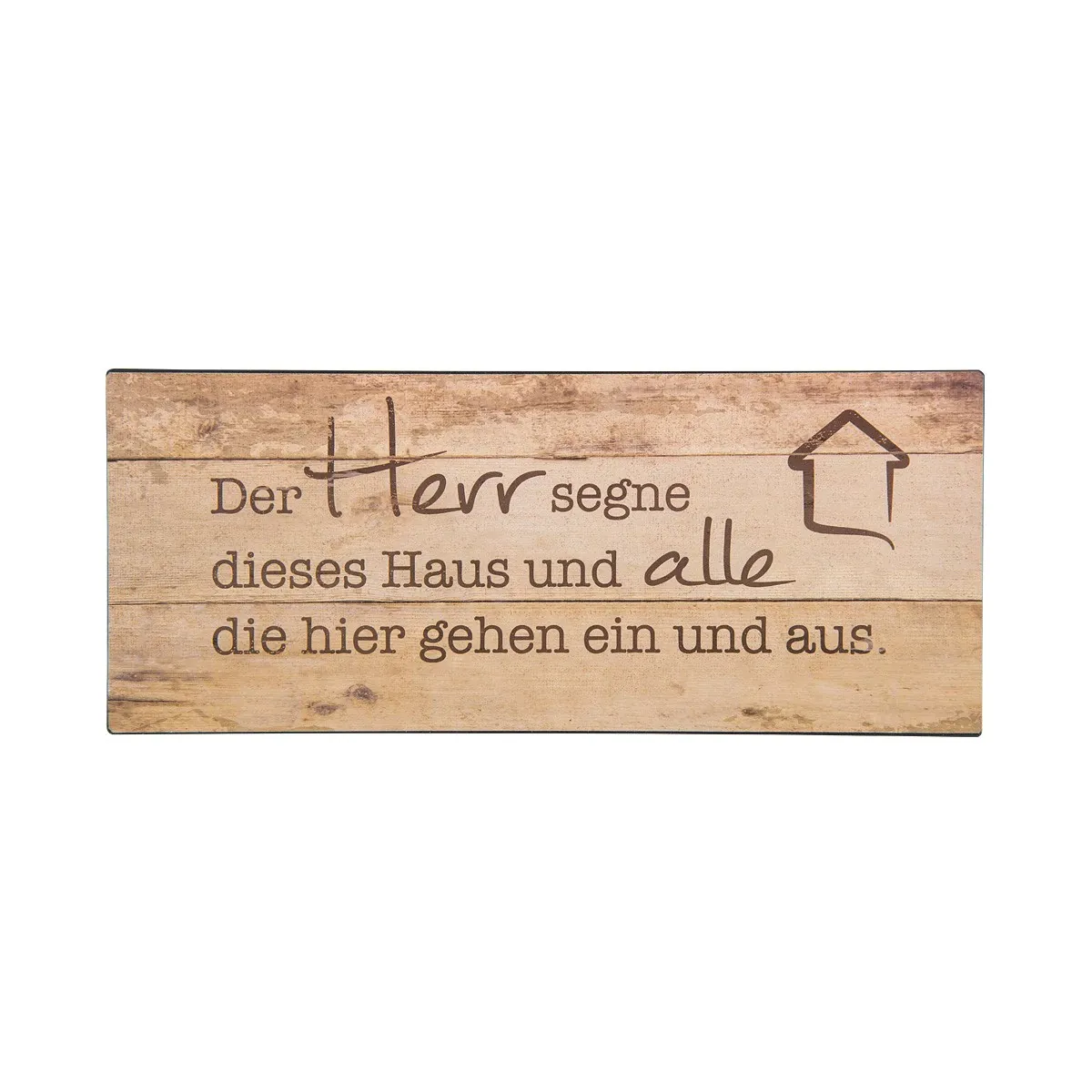 Der Herr segne dieses Haus - Metall-Schild (braun) - 29,8 x 12,5 cm