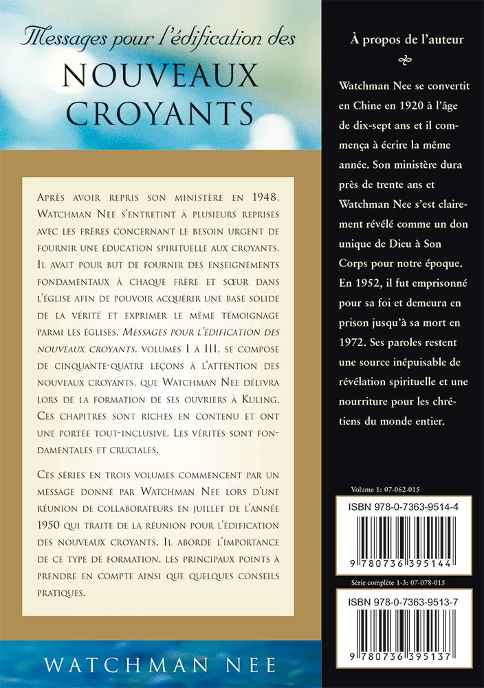 Messages pour l’édification des nouveaux croyants - volume 1