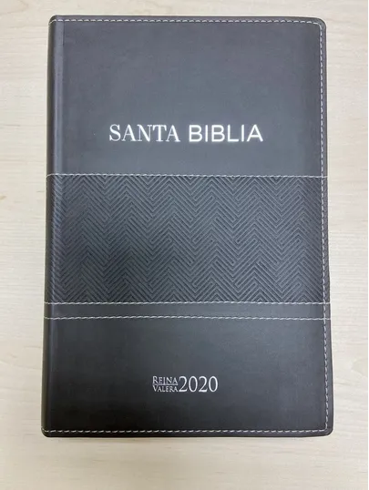 Spanisch, Bibel Reina Valera 2020,Kunstleder, grau mit goldene Ziernähte, Goldschnitt