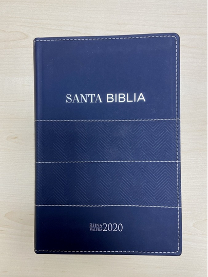 Spanisch, Bibel Reina Valera 2020, Grossschrift, Kunstleder, dunkelblau mit goldenen Ziernähten,...