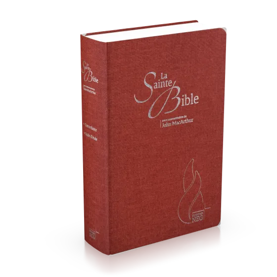 Studienbibel Segond NEG MacArthur, französisch - Softcover, karminroter Leineneinband