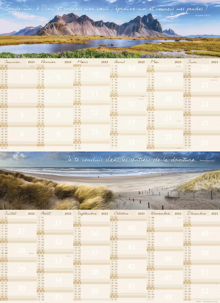 Planning nature - Calendrier mural